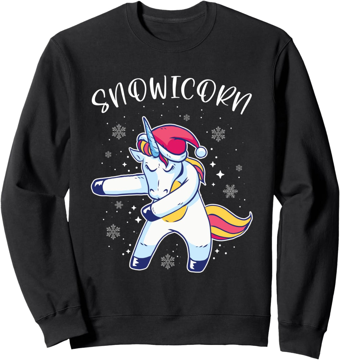 Einhorn Weihnachten Snowicorn Schneemann Weihnachts Sweatshirt