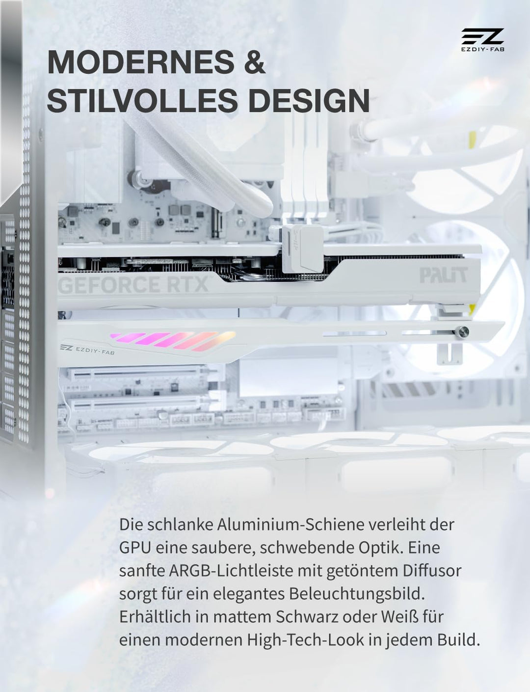 EZDIY-FAB VH90 ARGB Grafikarten-Stützhalterung,Verstärkte Verstellbare Anti-Sag GPU-Halterung mit Pr
