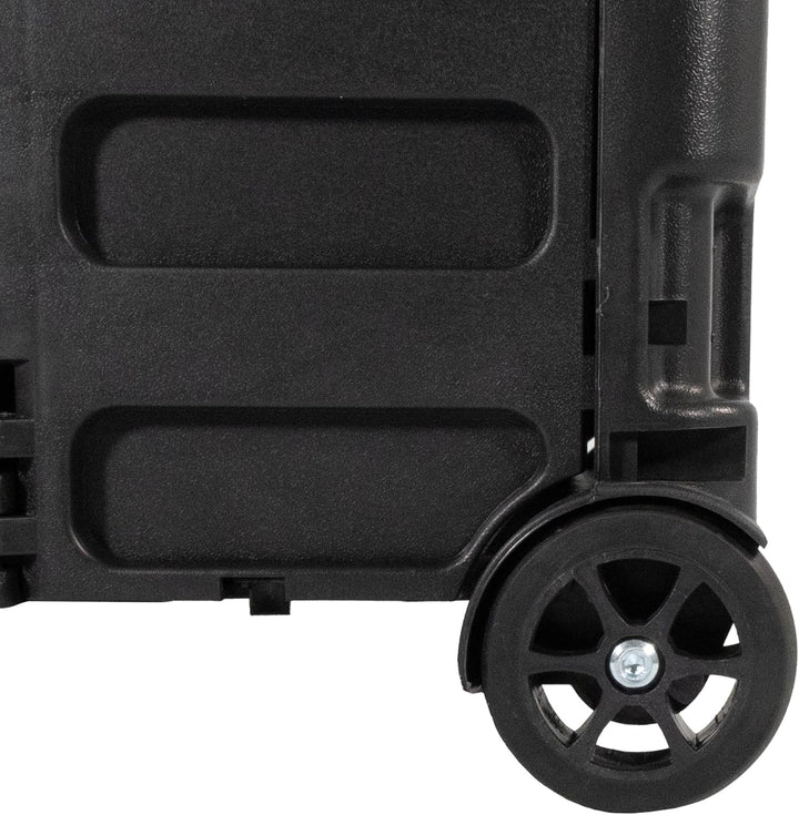 Lemodo Einkaufstrolley klappbar, Einkaufsroller belastbar bis 35 kg, Transporttrolley schwarz mit Ku