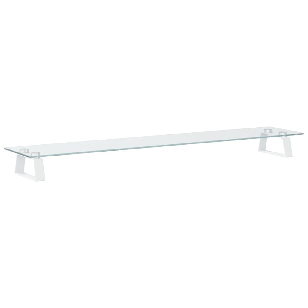 vidaXL Monitorständer Weiss 100x20x8 cm Hartglas und Metall 100 x 20 x 8 cm Weiss, 100 x 20 x 8 cm W