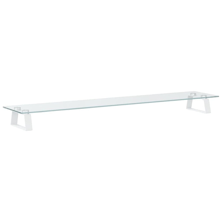 vidaXL Monitorständer Weiss 100x20x8 cm Hartglas und Metall 100 x 20 x 8 cm Weiss, 100 x 20 x 8 cm W