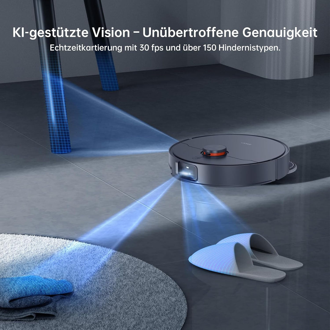 JONR X Serie 20000PA Saugroboter mit Wischfunktion - X1 MAX, Schwarz. | 75°C Warmwasser-Selbstreinig