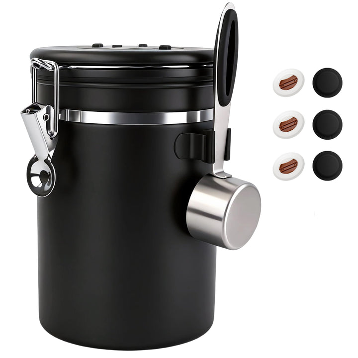 ShanSon Kaffeedose Luftdichtes Kaffee-Container Edelstahl-Kaffee-Lagerbehälter mit Messlöffel Kaffee
