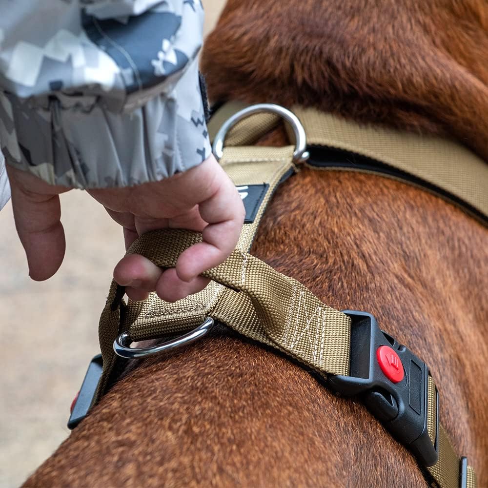 TSPRO Taktisches No-Pull Schwerlast-Hundegeschirr mit Griff &amp; Schnellöffnungsverschluss, Stabil Adju
