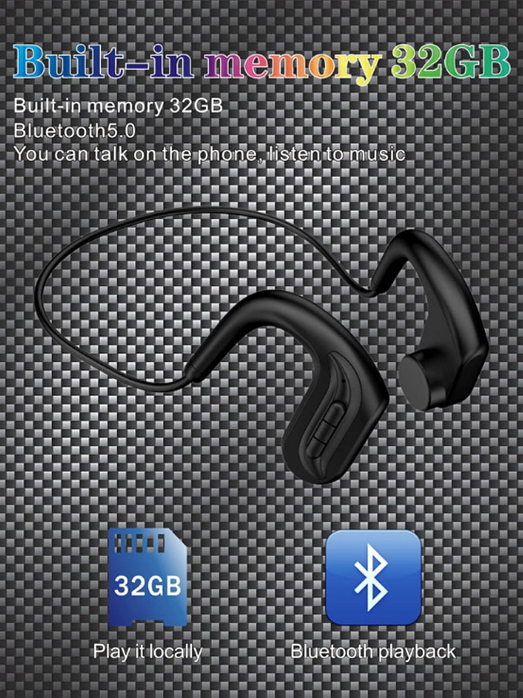 knochenschall kopfhörer Bluetooth 5.0 Knochenschall Kopfhörer,Kabelloser mit Mikrofon für Sport Höre