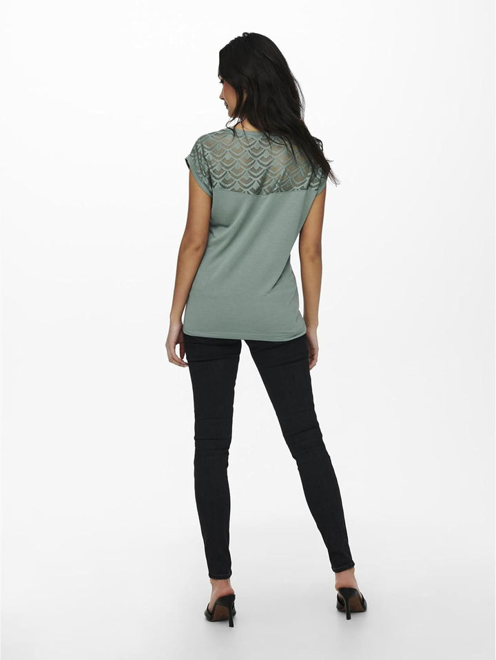 ONLY Damen Onlnicole Life S/S Mix Top Noos JRS T-Shirt S Grün, S Grün