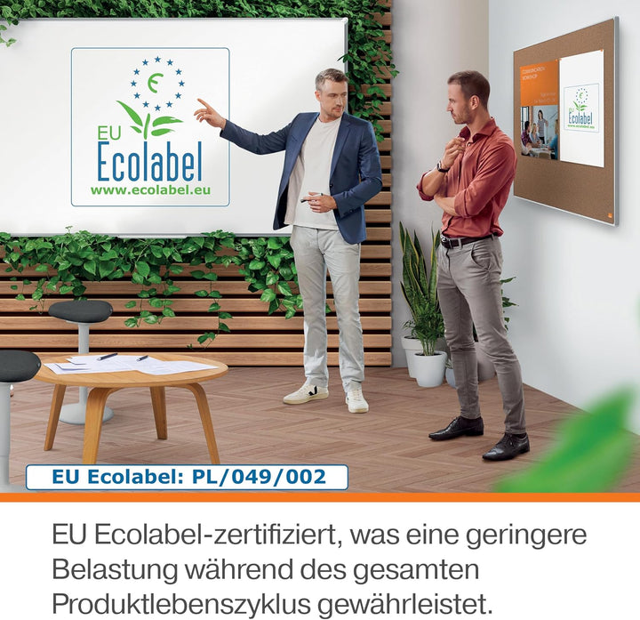 Nobo Filz-Notiztafel, 60 x 90 cm, Aluminiumrahmen, Traditionelle Eckmontage, Premium Plus, Grau, 191