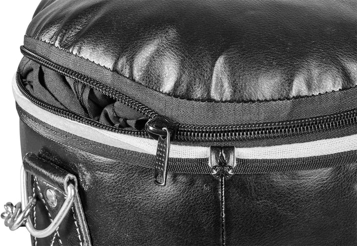 Bad Company Boxsack inkl. Heavy Duty Vierpunkt-Stahlkette I Leder Punching Bag, gefüllt/ungefüllt I