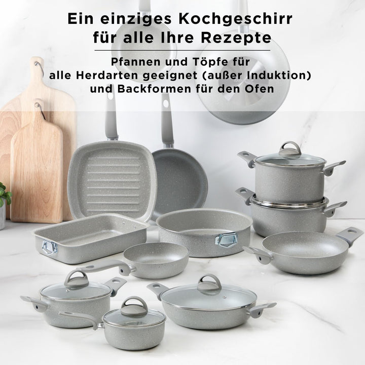 KASANOVA Topf-Set für herkömmliche Kochfelder, antihaftbeschichtetes Topf-Set, Kochgeschirr, gesunde
