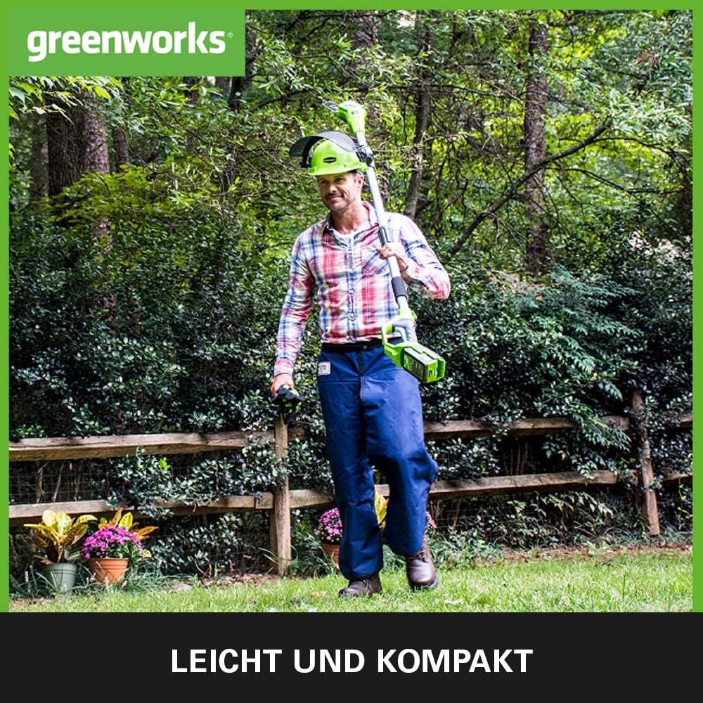 Greenworks G24PS20 Akku Hochentaster,20 cm Schenkellänge, 6,7 m/s Kettengeschwindigkeit, 3,2 kg, aut