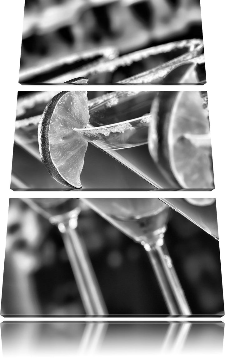 Pixxprint Singapur Sling Cocktails als Leinwandbild/Grösse: 3 Teilig (120x80) cm/Wandbild/Kunstdruck