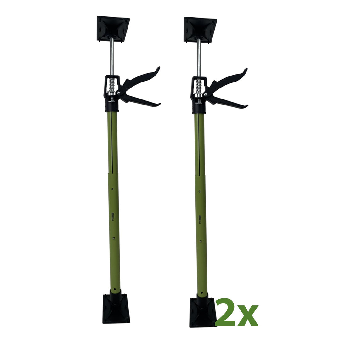 2x Montagestütze kurz 57-117 cm Klicksystem Teleskopstütze Einhandstütze Zargenspanner