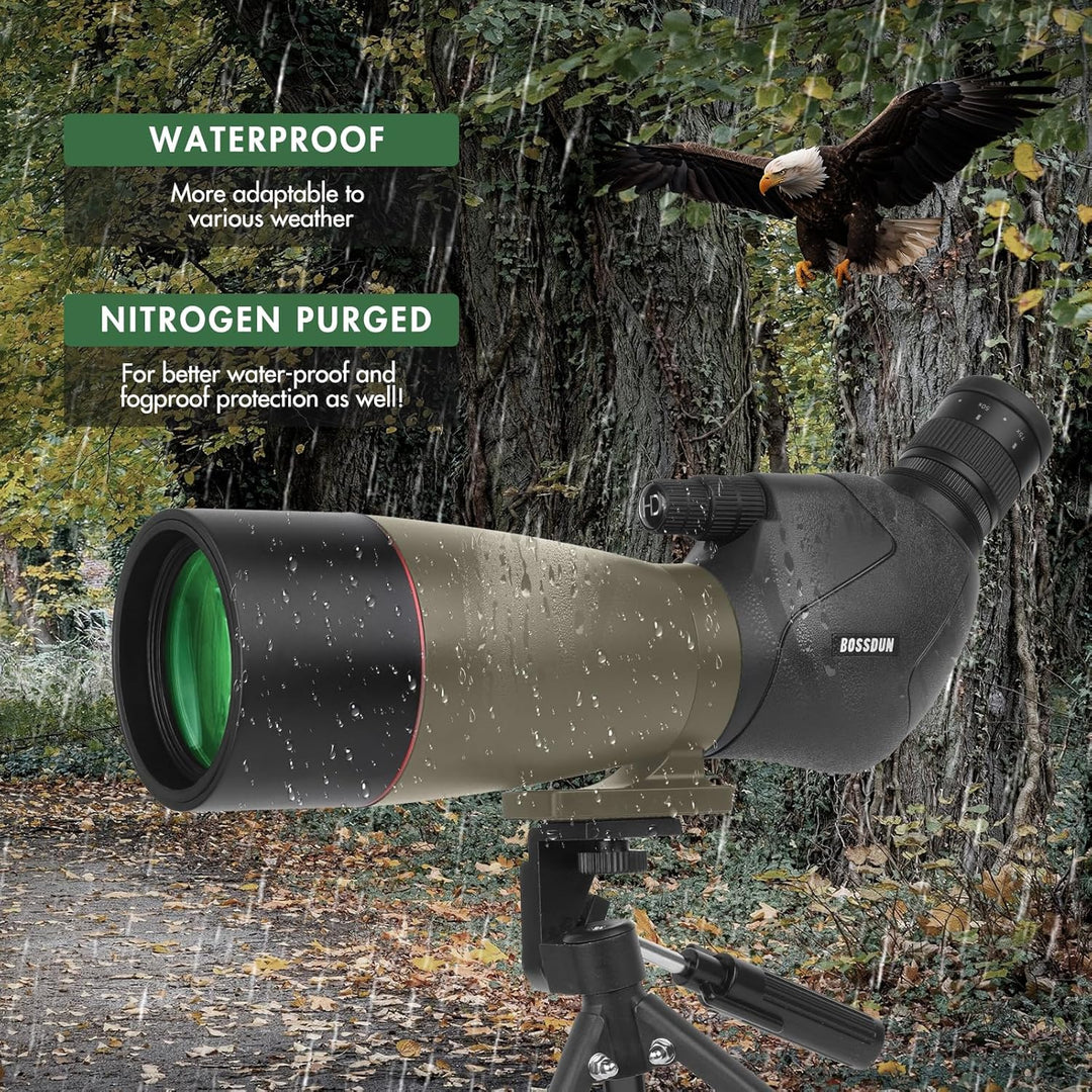 25-75X70 Spektiv für Zielschiessen - HD Spektiv mit Stativ Tragetasche & Smartphone Halterung - BAK4