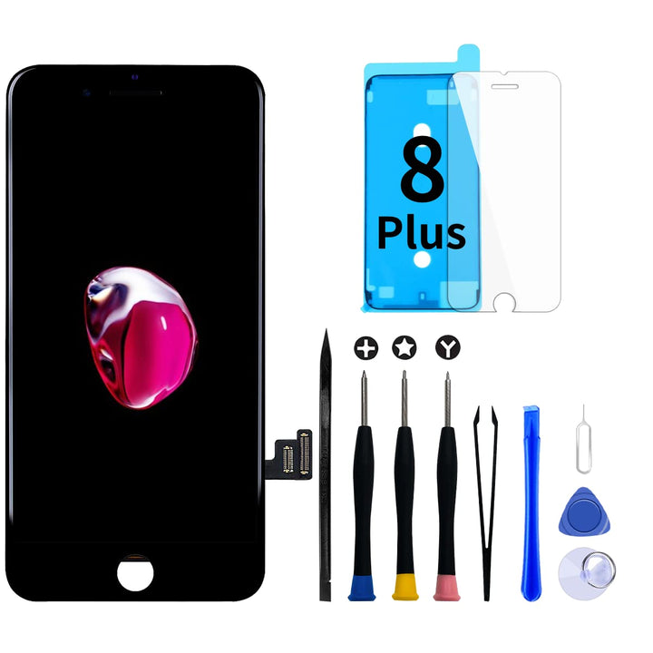 GOLDWANGWANG Display für iPhone 8 Plus LCD Touch Screen Digitizer Ersatz Bildschirm mit komplett kos