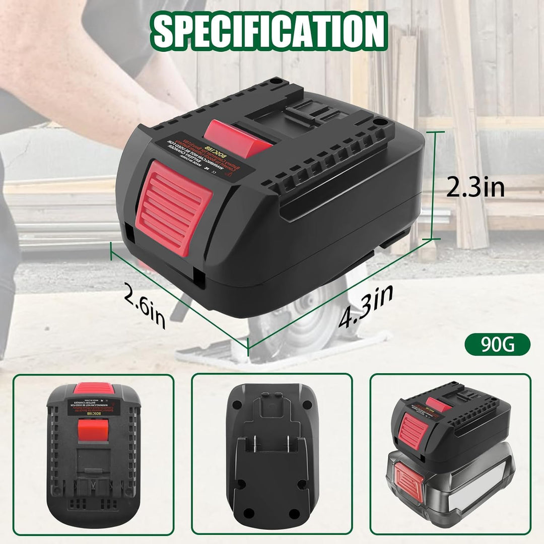 BOSC18B Batterieadapter für Bosch PBA auf GBA, Akkuadapter für Bosch PBA/PSB/PSR Akku auf Profession