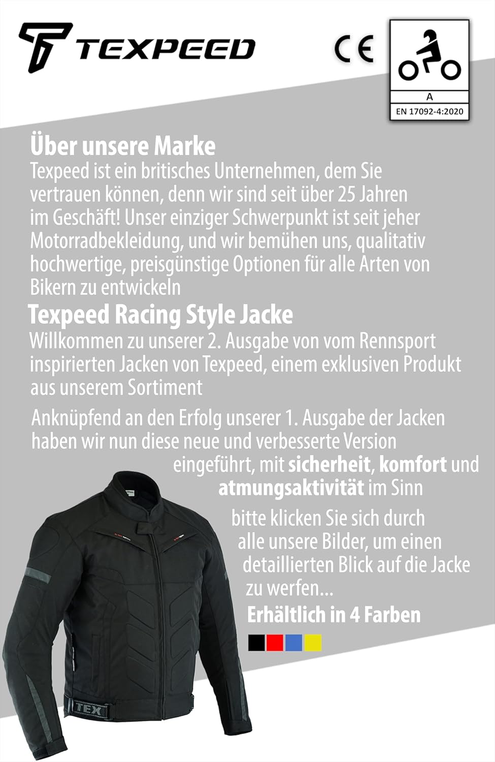 Motorradjacke herren mit protektoren - Motorrad Biker Wasserdicht Jacke Mit Rüstung (EN 1621-1) Schw