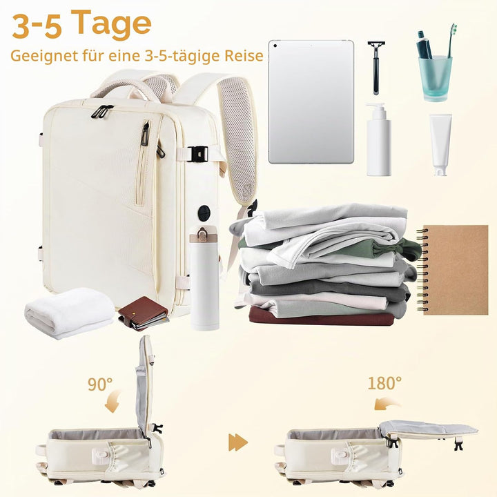 Leyrica Handgepäck Rucksack 45x36x20 für Easyjet, Reiserucksack Tasche Wasserdichter Flugzeug Reiset