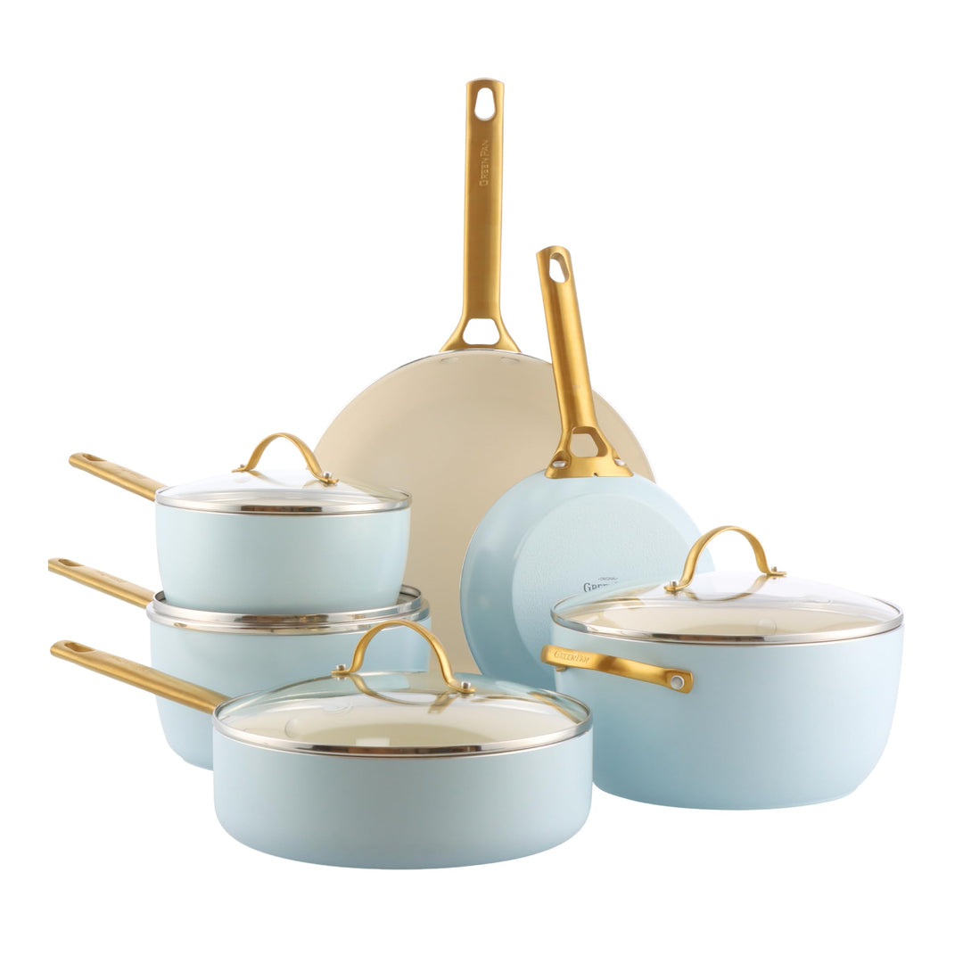GreenPan Reserve Harteloxiertes Gesundes Keramische Antihaft-Kochgeschirr Set,10 Teile,Inklusive Bra