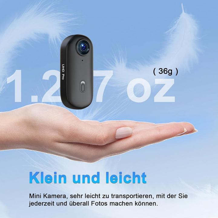 FHD 1080P Daumen Actionkamera with 32GB Card,Tragbare POV Kamera,Mini Body Cam,Handliche Vlogging un