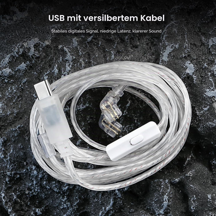Yinyoo KBEAR BK1 USB-C Gaming-Ohrhörer mit Mikrofon, 10mm Dynamic Driver USB-C Kopfhörer für FPS-Spi