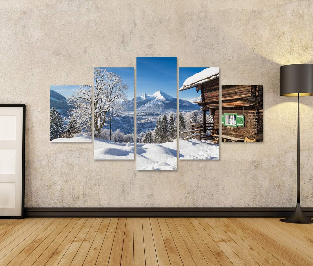 islandburner Bild Bilder auf Leinwand Schöne Berglandschaft in den bayerischen Alpen mit Dorf von Be