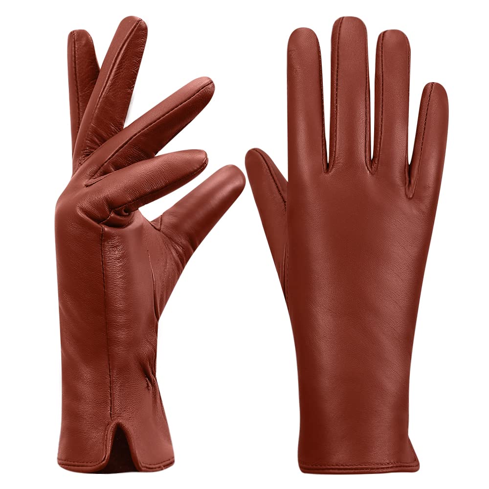 MGGM collection Damen Lederhandschuhe Kaschmir gefüttert, XXL R&amp;