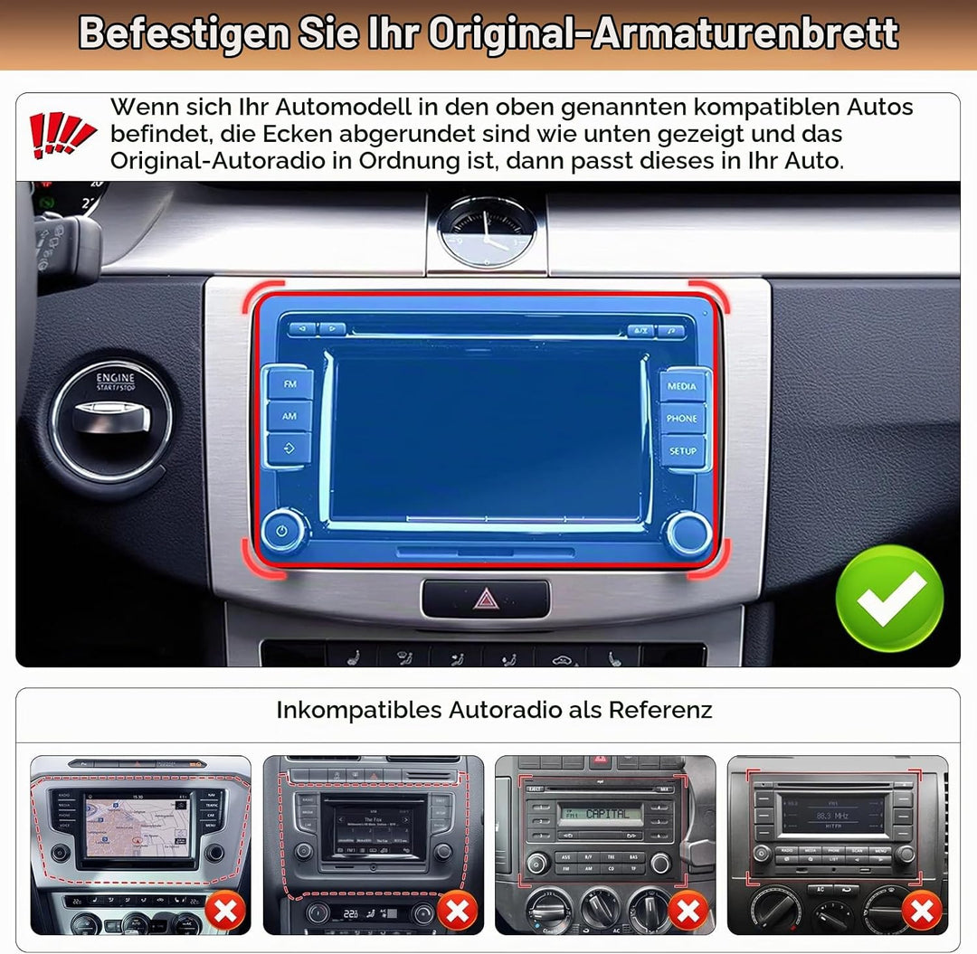 7-Zoll-Display-Autoradio für Volkswagen Seat Golf Passat Jetta Beetle Tiguan Touran EOS Skoda Seat D