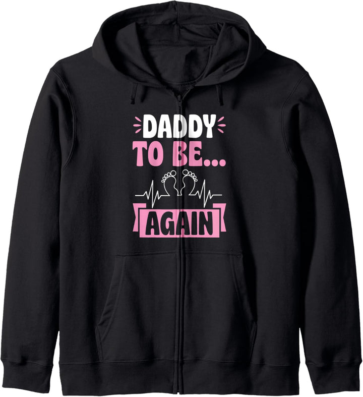 Baby Footprint Daddy To Be Again Pregnancy Announcement Kapuzenjacke