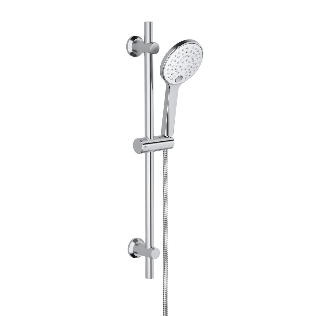 Görbach Duschset Duschbrause mit Schlauch und Halterung, Brausestangeset 0.7m Chrom Duschstange mit