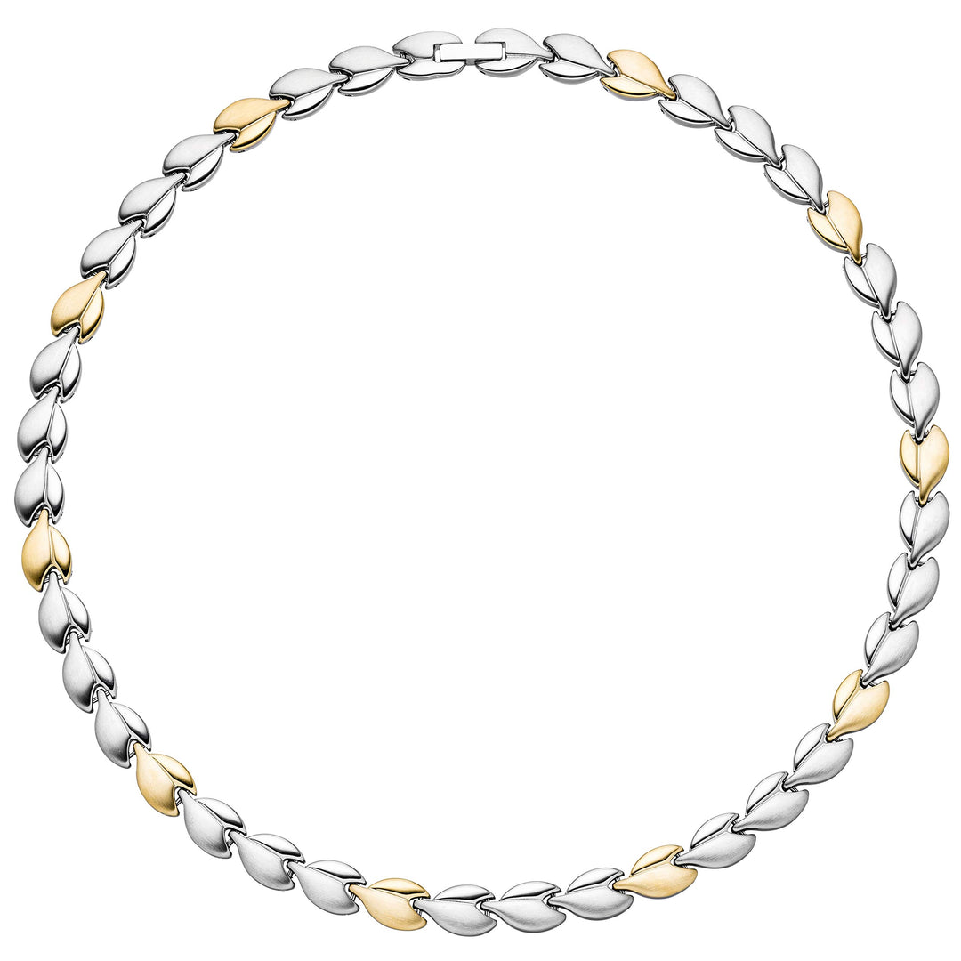 Jobo Damen Collier/Halskette aus Edelstahl gold farben beschichtet bicolor 45 cm Kette