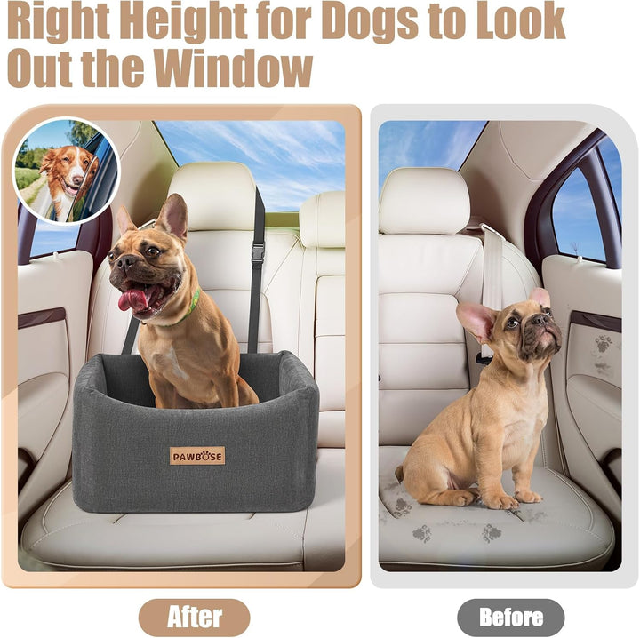 Hunde Autositz, Haustier Autositz für mittlere Hunde bis zu 15 kg, Hund Booster Autositz mit Hund Si