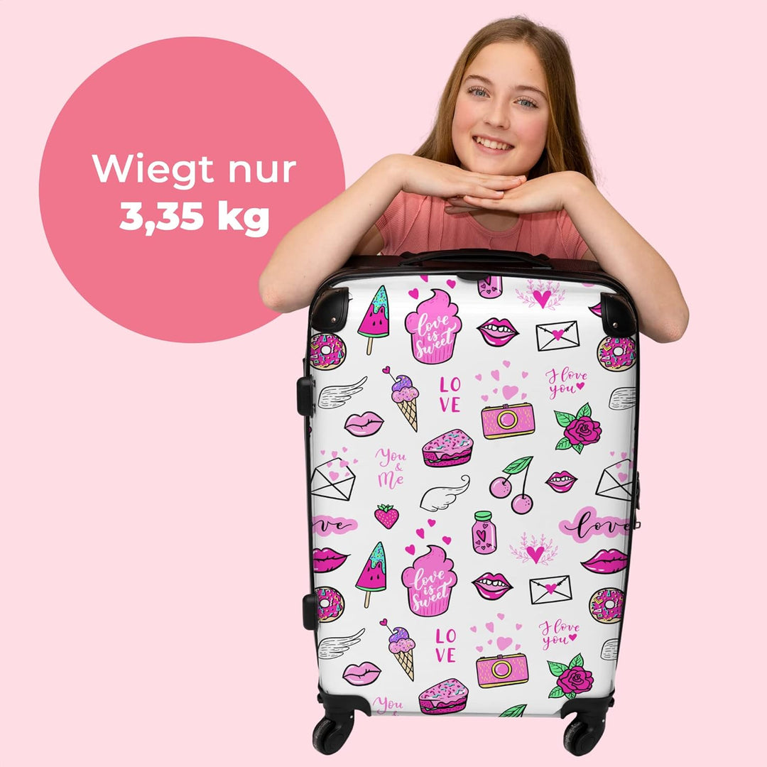 NoBoringSuitcases.com® Kindertrolley Mädchen Reisekoffer mit Rollen Carry on Luggage Koffer Kinder -