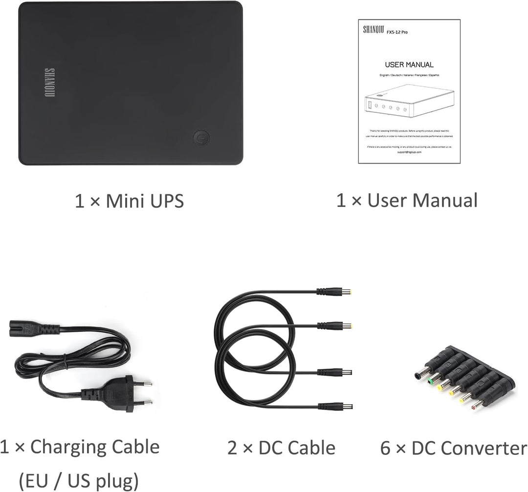 Shanqiu Mini UPS Unterbrechungsfreie Stromversorgung für Router, Modem, Kamera mit Eingang AC Ausgan