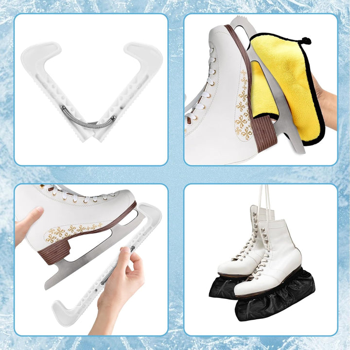 Herefun Schoner für Schlittschuhkufen, Kufenschoner Schlittschuhe Schwarze, Elastische Kufenstrümpfe