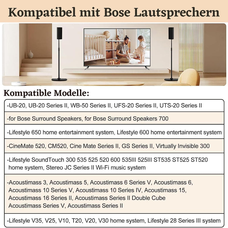 Verstellbarer Ständer für Bose Lautsprecherständer, für Bose OmniJewel Lifestyle 650, Surround Speak