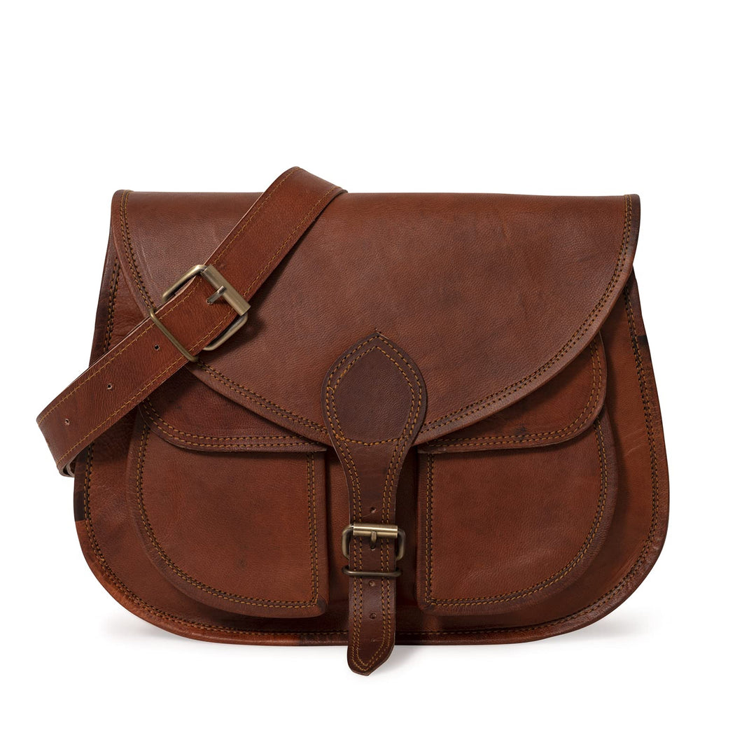 LEABAGS Leder Handtasche Damen I Premium Echtleder Umhängetasche I Damen Schultertasche I Damentasch