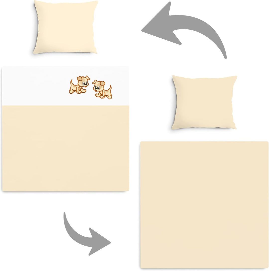 Amilian Kinderwagenset mit Stickerei fürs Baby Bettwäsche Garnitur für Kinderwagen 80x80 cm + 35x40