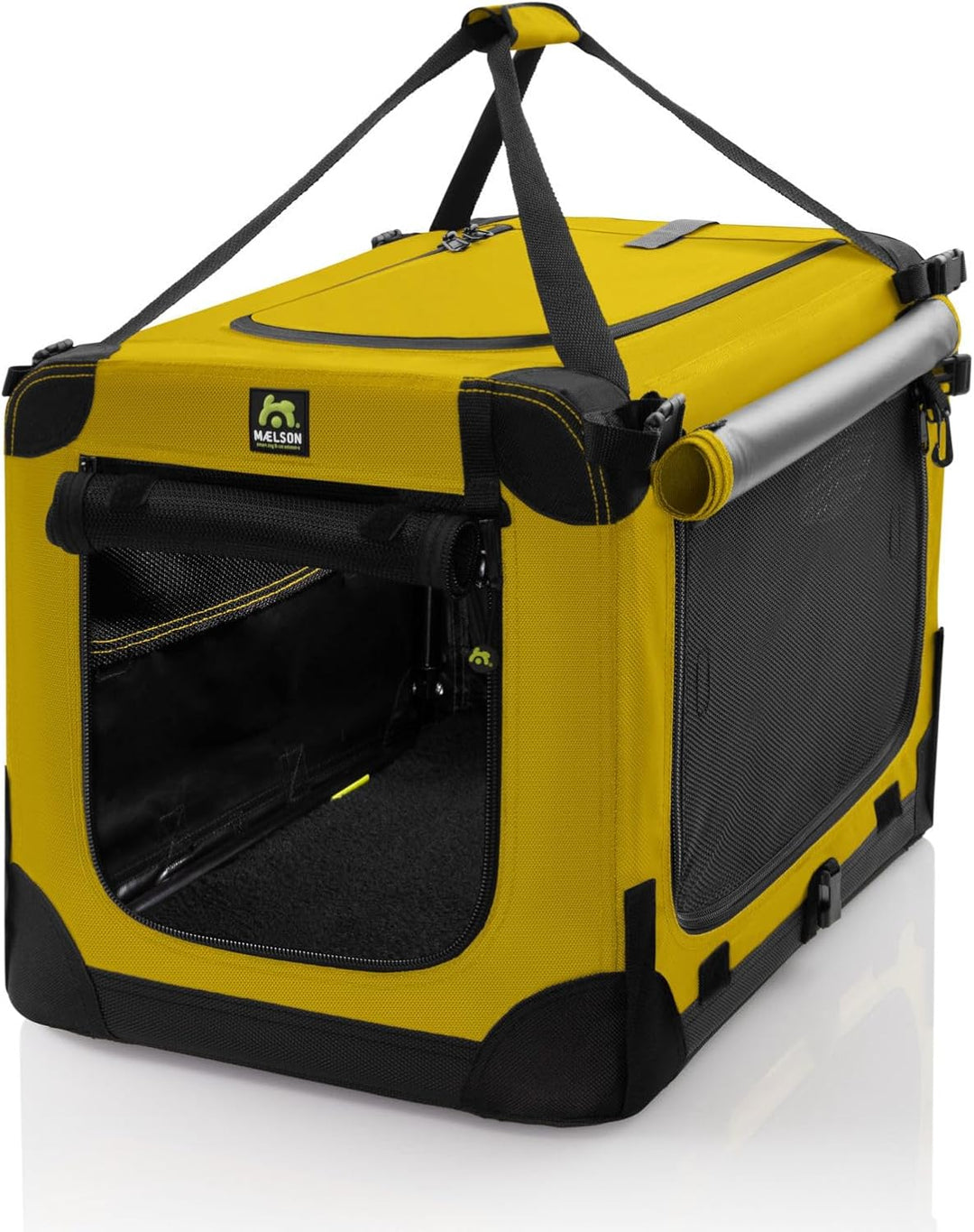 Maelson Soft Kennel Safran Gelb, 62 cm - Faltbare Hunde-Transportbox L 62 x B 41 x H 41 cm Safran Ge