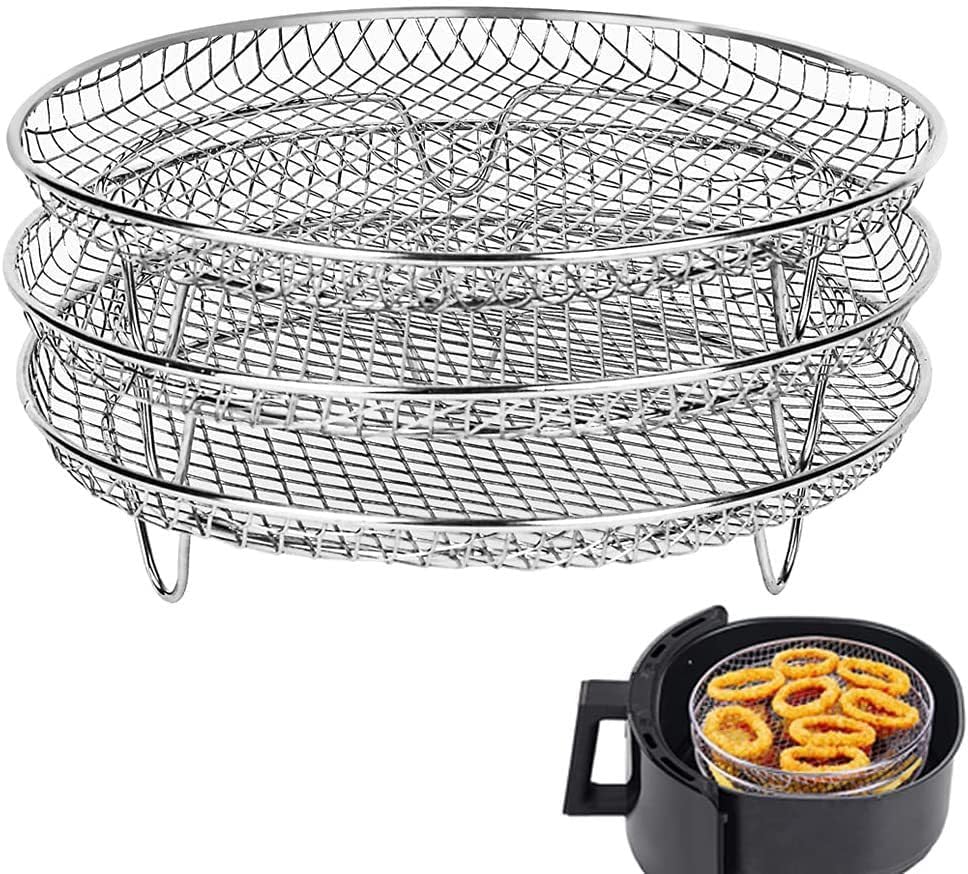 3Pcs Air Fryer Dehydrator Racks, Food Dehydrator Stand Racks Food Grade Edelstahl Trockengestell Air