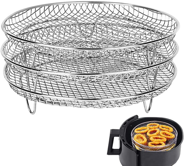 3Pcs Air Fryer Dehydrator Racks, Food Dehydrator Stand Racks Food Grade Edelstahl Trockengestell Air