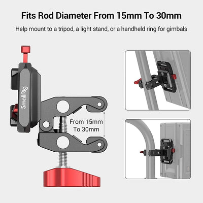 SMALLRIG Mini V Mount Battery Plate Batterie Platte mit Super Klemme, Kompatibel mit für SmallRig fü