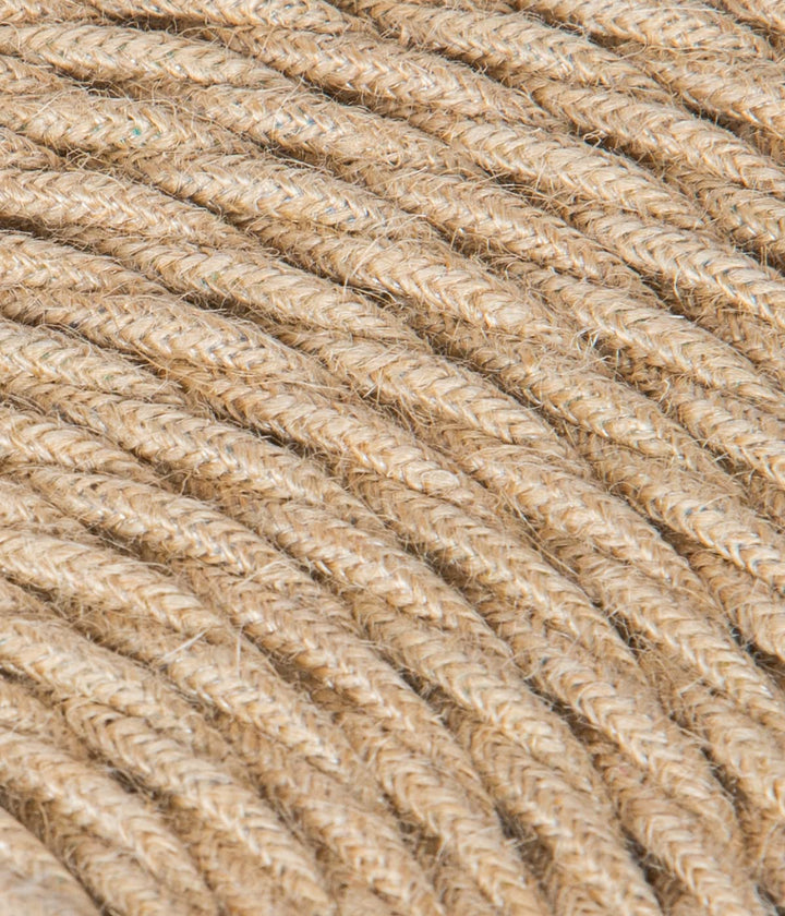 Textilkabel für Lampe, Stoffkabel 3-adrig (3x0,75mm²) - Jute. Made in Italy (20 Meter), 20 Meter