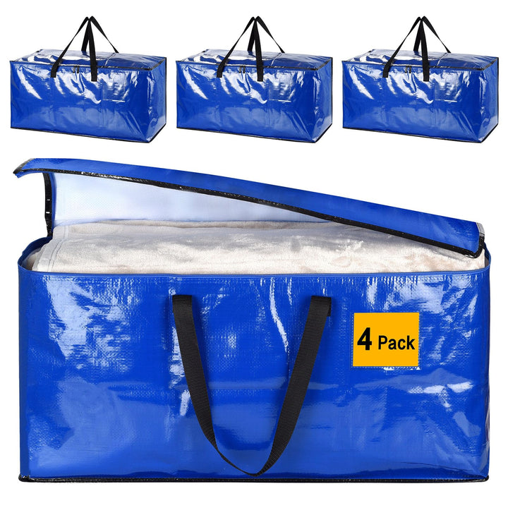 4er-Pack Extra Grosse, Strapazierfähige Aufbewahrungsboxen mit Deckeln, Grosse Starke Umzugskartons,