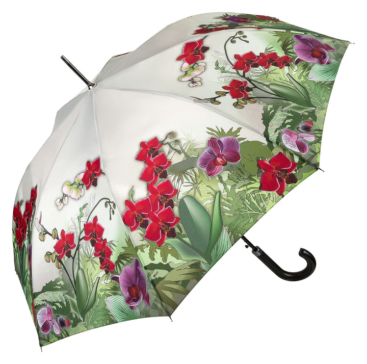 VON LILIENFELD Regenschirm Orchideen Blumen Auf-Automatik Stockschirm Leicht Stabil Blumen