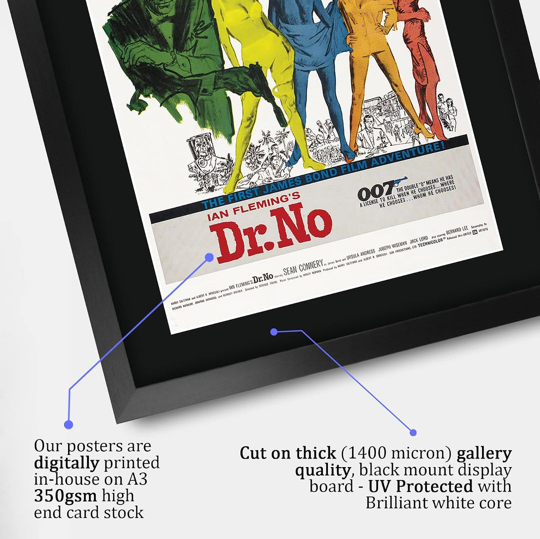 HWC Trading A3 FR James Bond - Dr. No Movie Poster Sean Connery Signed Geschenk GESTALTET A3 Printed