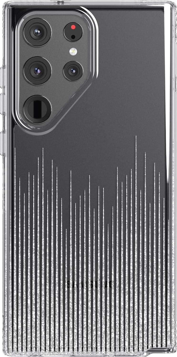 tech21 Evo Sparkle Schutzhülle für Samsung Galaxy S23 Ultra – Sparkle Rain Kratzfeste Handyhülle mit