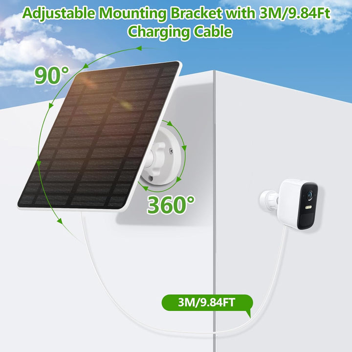 2PCS Solarpanel für Eufy Kamera,GuKKK 6W Kamera Solarpanel Kompatibel,Kontinuierliche Stromversorgun