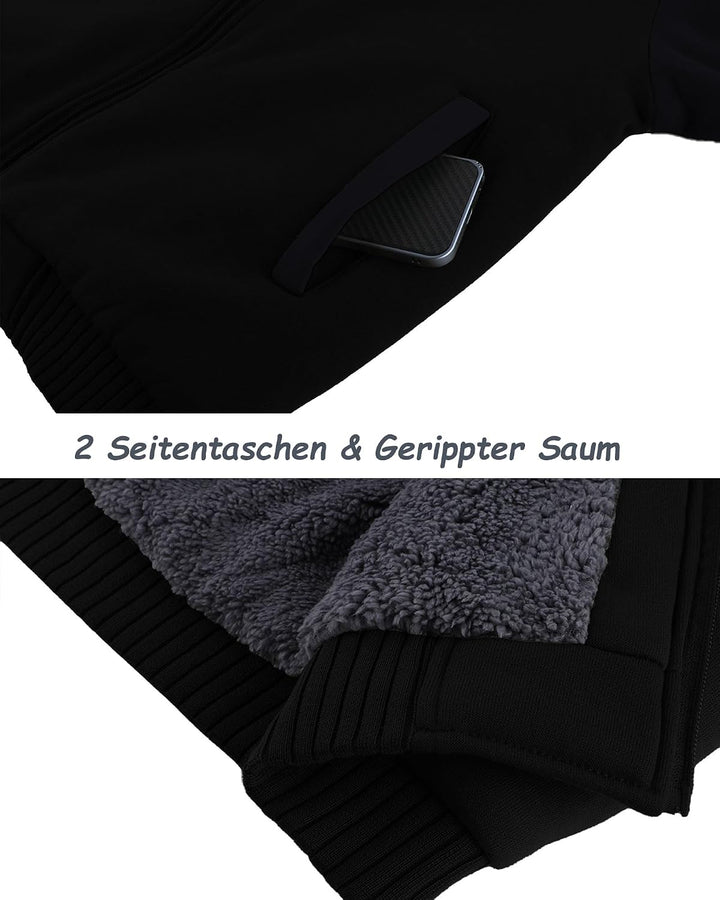 SwissWell Hoodies Herren Gefütterte Sweatjacke mit Kapuze Winter Jacke Reissverschluss Warmer Fleece