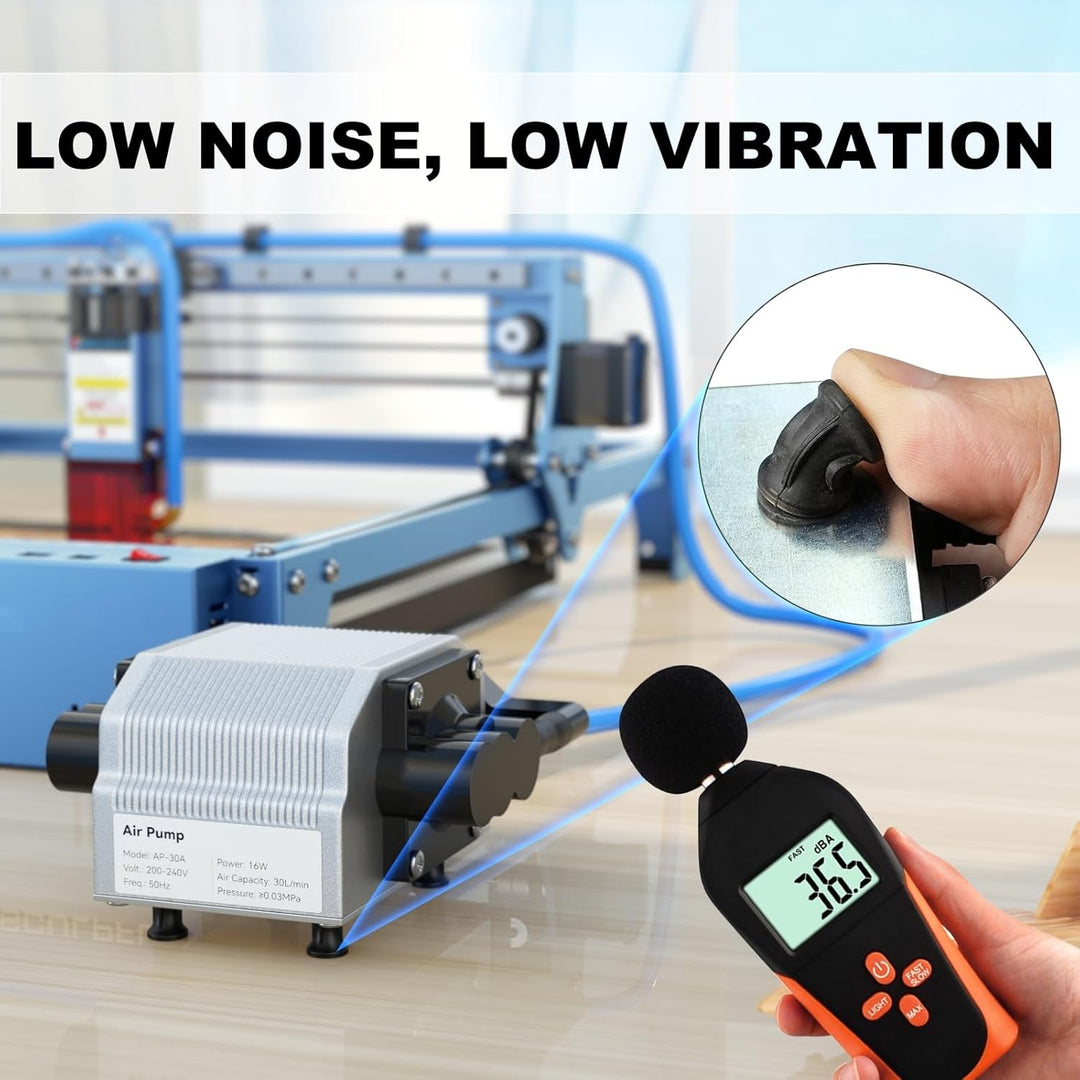 Creatorally Air Assist Laser, 30L/Min Luftpumpe für Lasergravierer mit Speed Control, Laserpumpe f