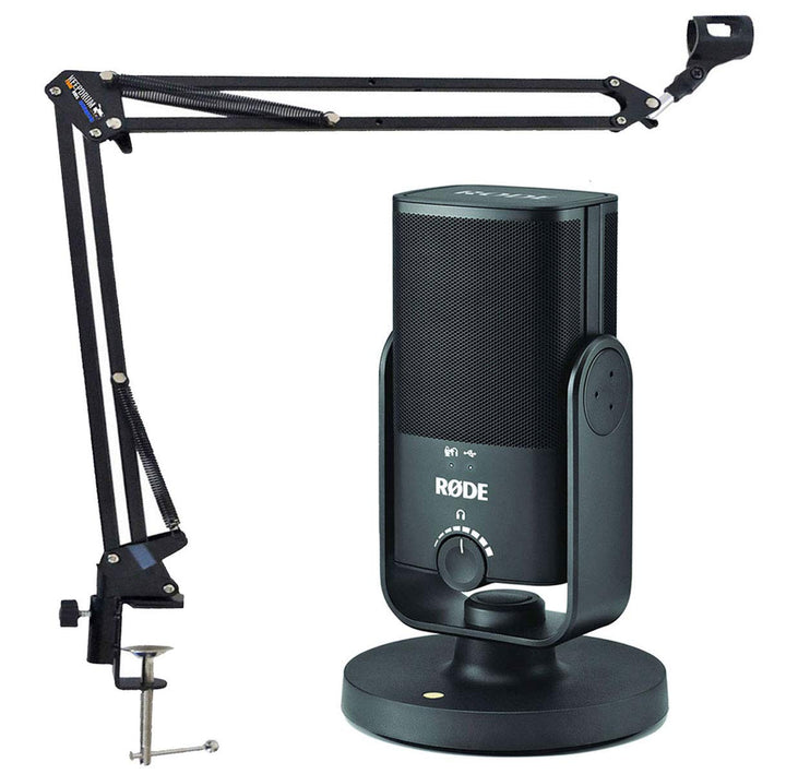 Rode NT-USB MINI USB-Studio-Kondensatormikrofon + keepdrum NB35BK Gelenkarm Halterung in Schwarz